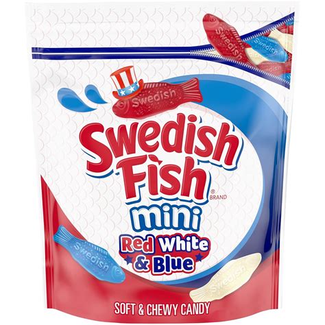 Amazon.com : SWEDISH FISH Mini Red, White & Blue Soft & Chewy Candy, 1. ...