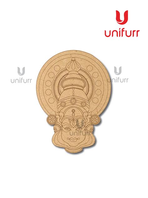 Kathakali Face Pre-marked MDF Cutout – Unifurr