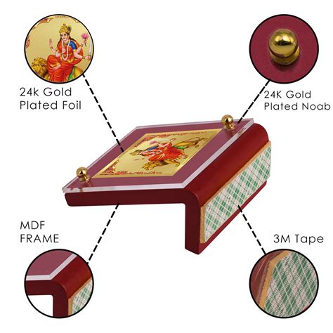 Diviniti 24K Gold Plated Katyani Mata Frame For Car Dashboard, Home De ...