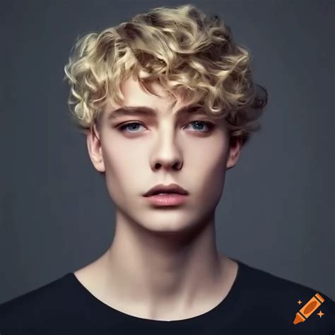 Portrait of a young male with wavy blonde hair