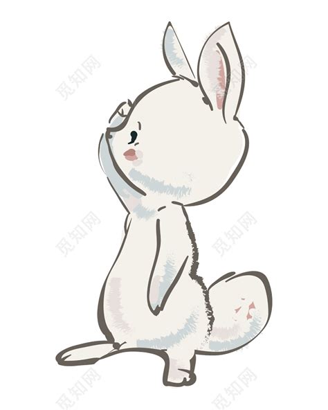 卡通彩绘小白兔矢量图图片素材免费下载_觅知网
