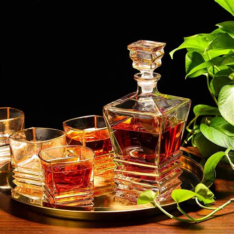 SODUKU Italian Premium Crystal Clear Glass Decanter Set - Perfect for ...