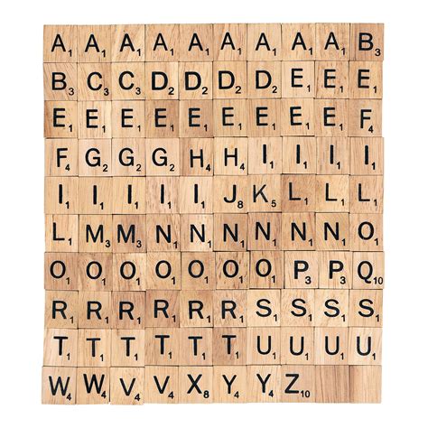 Buy The 100 Scrabble Tiles Alphabet of the Wooden Scrabble Pieces for ...