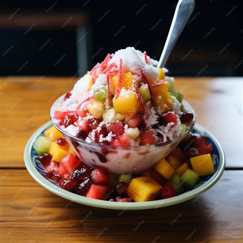 Premium Photo | Cholado Refreshing Colombian Fruit Salad with Shaved ...