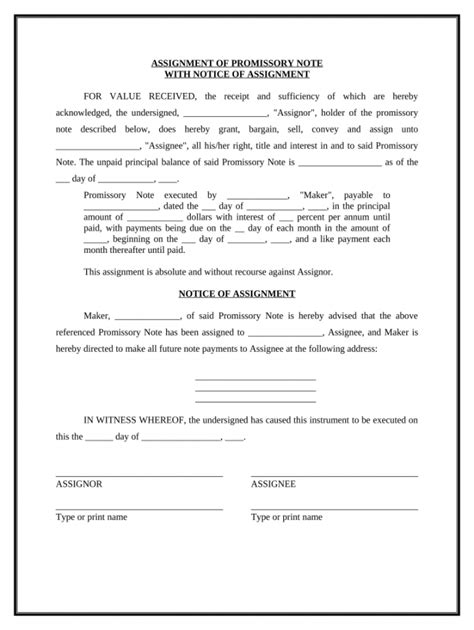 Image result for Assignment of Promissory Note Sample