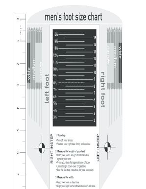 Printable Shoe Size Template Pdf - Fill Online, Printable, Fillable ...
