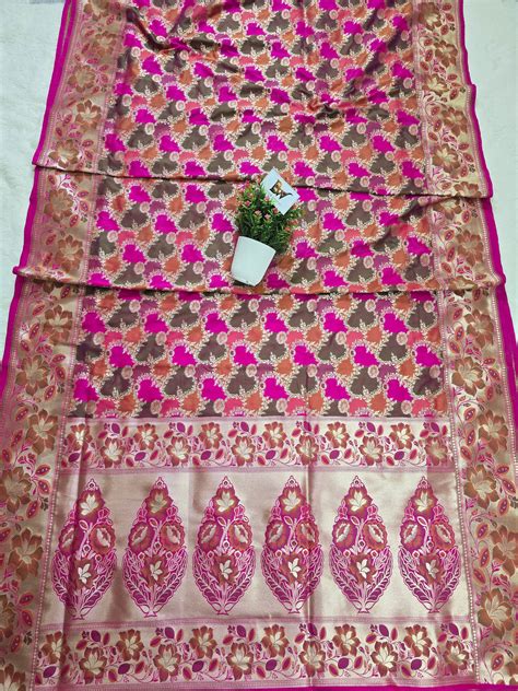 Pauri Katan Silk Rangkaat Banarasi Saree – Multicolor Jaal Weave with ...