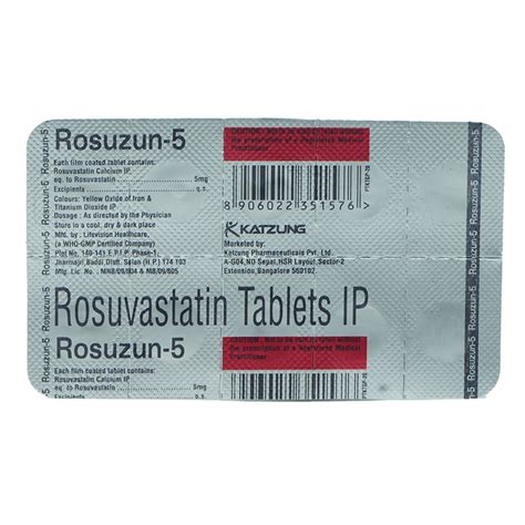 ROSUZUN 5MG TABLET 10'S Price, Uses, Side Effects, Composition - Apollo ...
