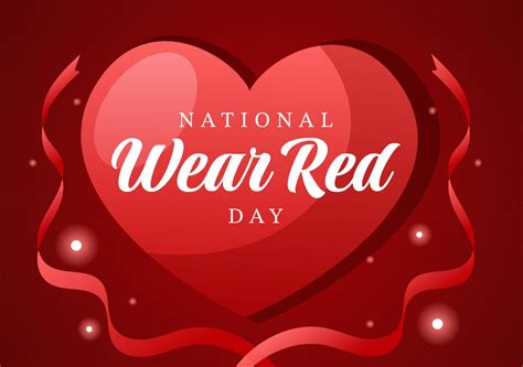 National Wear Red Day on February 7th Template Hand Drawn Cartoon Flat ...