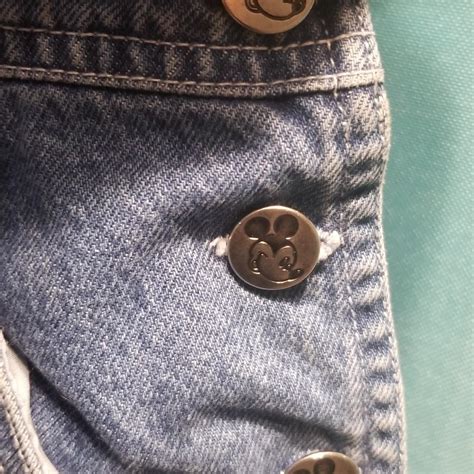 Vintage 90s Mickey Mouse overalls with embroidered... - Depop