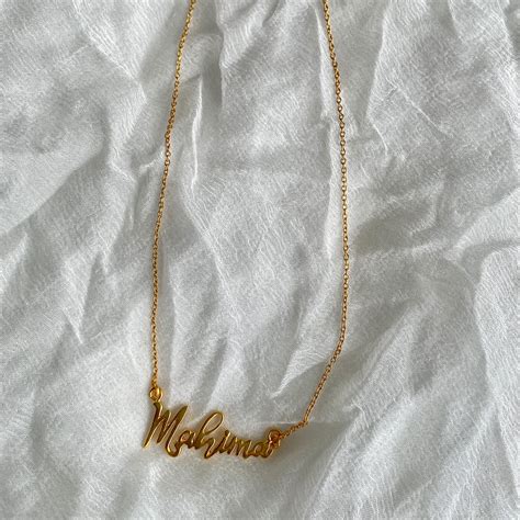 Custom Name Neckpiece | 92.5 Silver Gold Plated Necklace