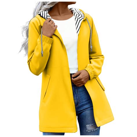 Plus Size Raincoat Women Waterproof Long Hooded Trench Coats Lined ...