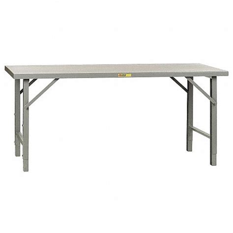Adjustable Height Work Table, Steel, 30 in Depth, 28 in to 42 in Height ...