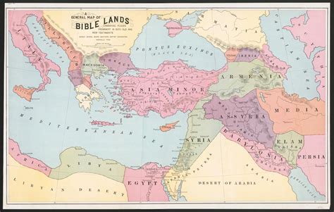 A general map of Bible Lands : combining places prominent in both old ...