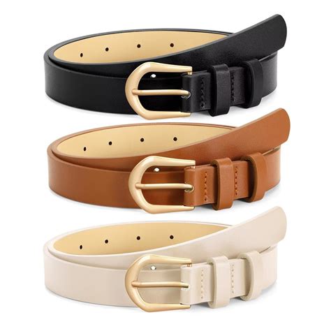 WHIPPY Women's Leather Belts for Jeans Dresses Ladies Skinny Leather ...
