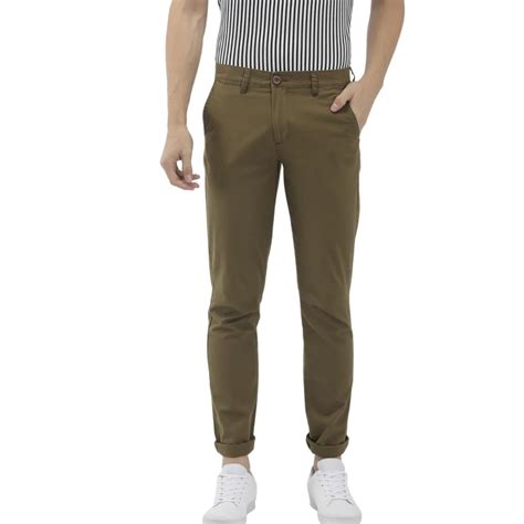 The Indian Garage Co Men Slim Fit Solid Mid-Rise Stretchable Chinos ...