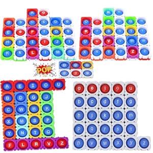 JeewLet Alphabet Match Game, 26 Uppercase and Lowercase Pops Its Blocks ...