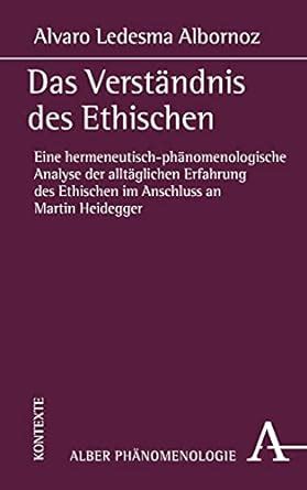 Buy Das Verstandnis Des Ethischen: Eine Hermeneutisch-phanomenologische ...