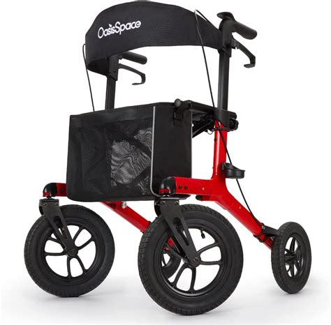 Amazon.com: OasisSpace Rollator Walker with Pneumatic Tires - All Terrain Rollator Walker with ...