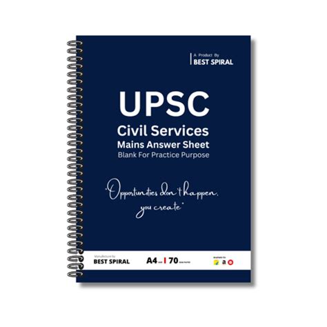 UPSC Mains Answer Writing Booklet - 200 Pages - By Best Spiral