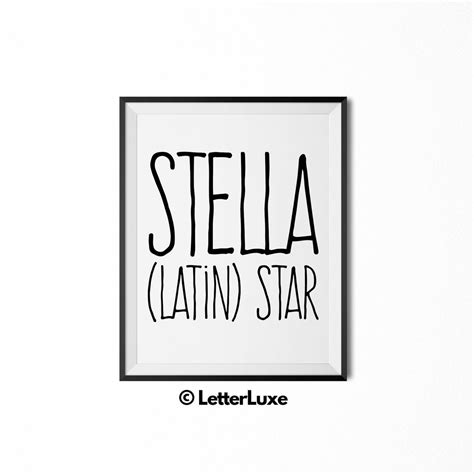 Stella Name Meaning Print - Nursery Decor – LetterLuxe