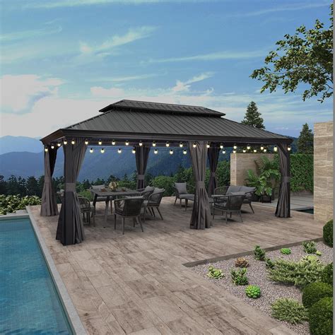 Amazon.com : PURPLE LEAF 12' X 20' Large Gazebo Aluminum Galvanized ...