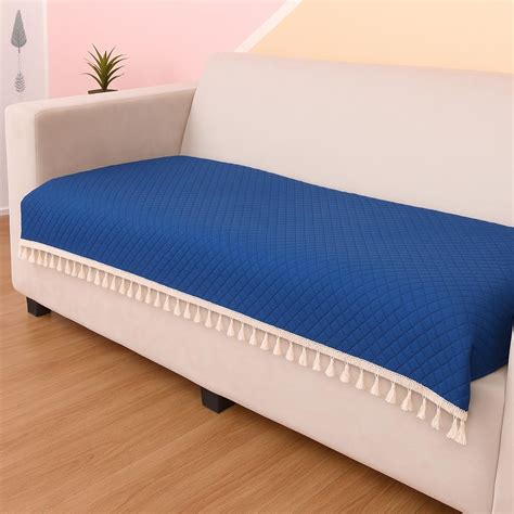 STITCHNEST 3 Seater Quilted Velvet Sofa Cover with Tassels | Elegant ...