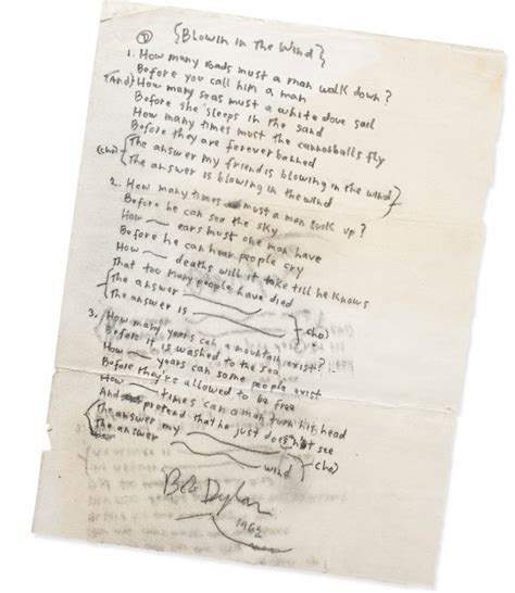 Bob Dylan's Blowin' in the Wind lyrics auction for $324,500