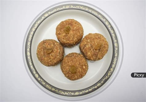 Image of Closeup Of Popular Indian Sweet Balls Laddu Or Ladoo Made From ...