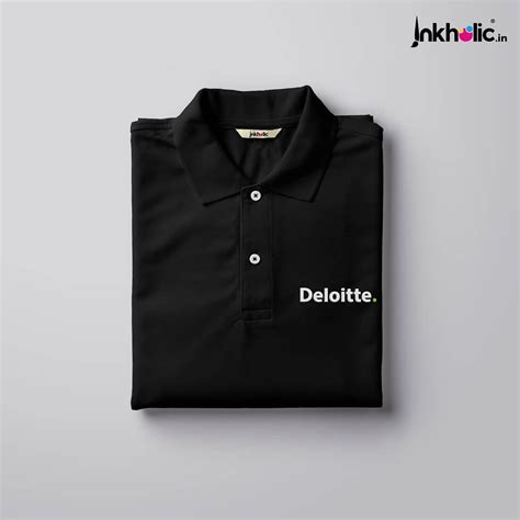 Simple makes sense! Embroidered Black Polo T-shirts made for @deloitte ...