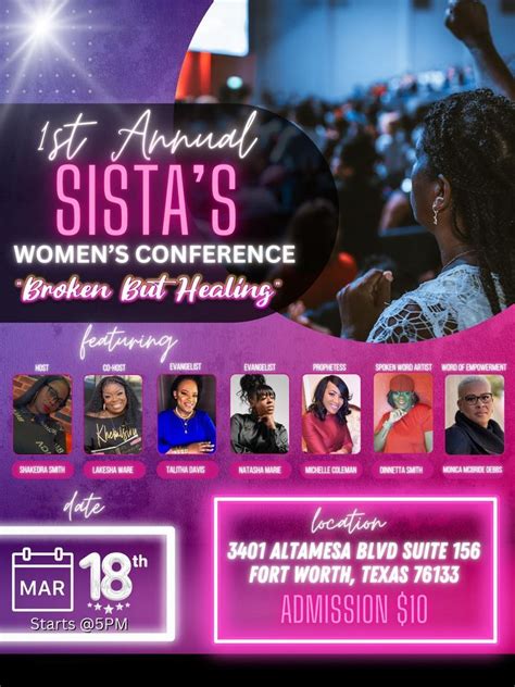 1st Annual Sistas Conference , Jk’s event center, Fort Worth, 18 March ...