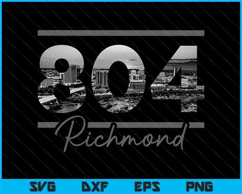 Richmond 804 Area Code Skyline Virginia Vintage SVG PNG Files ...