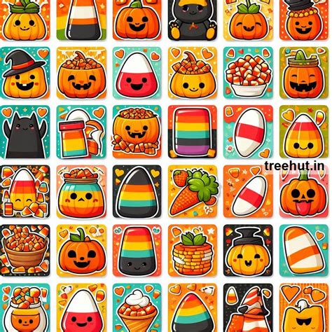 Printable Candy Corn Stickers and 50 Sticker Craft Ideas for Kids and ...