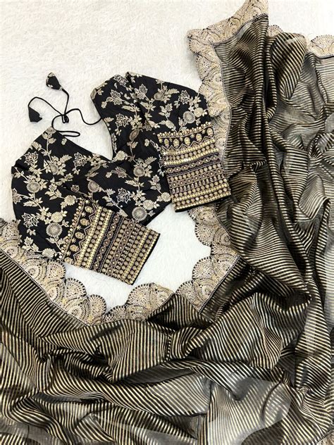 Organza Tissue With Heavy Sequence Coding Work Border Saree D5056 ...