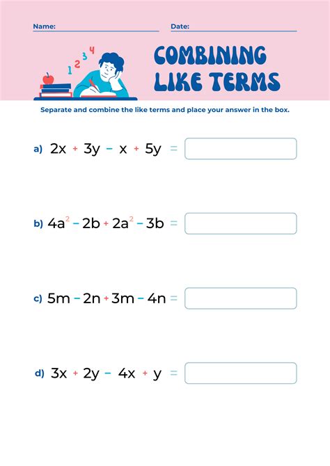 30+ Combining Like Terms Worksheet Samples to Download
