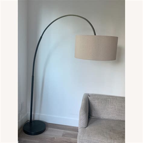 West Elm Overarching Linen Shade Floor Lamp - AptDeco