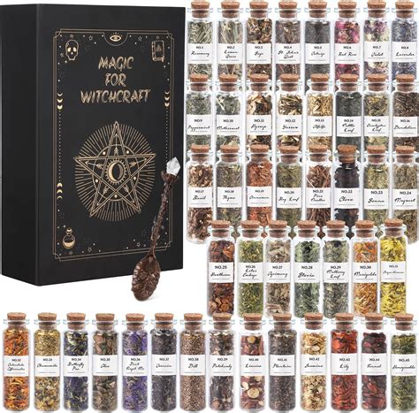 Amazon.com: Witchcraft Supplies Herbs - 45 Bottles Dried Herbs Kit for ...