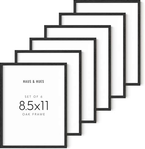 Amazon.com - HAUS AND HUES 8.5x11 Black Oak Frame Set of 6 - Wooden ...