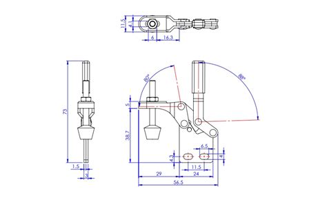 Toggle Clamp - Vertical Handle - Solid Arm (Straight Base) GH-14009 ...