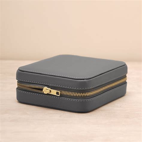 Shop Grey Square Faux Leather Travel Jewellery Box - at Best Price ...