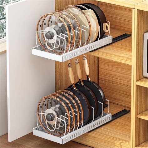 Amazon.com - Pots and Pans Organizer Under Cabinet, 2 Pack Pull Out ...