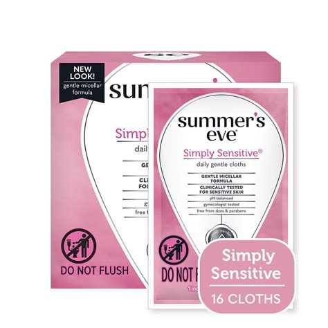 Summer’s Eve Simply Sensitive Daily Feminine Wipes, Removes Odor, pH ...