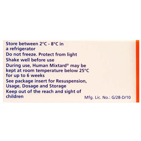 Human Mixtard 70/30 40IU Suspension for Injection | Uses, Side Effects ...