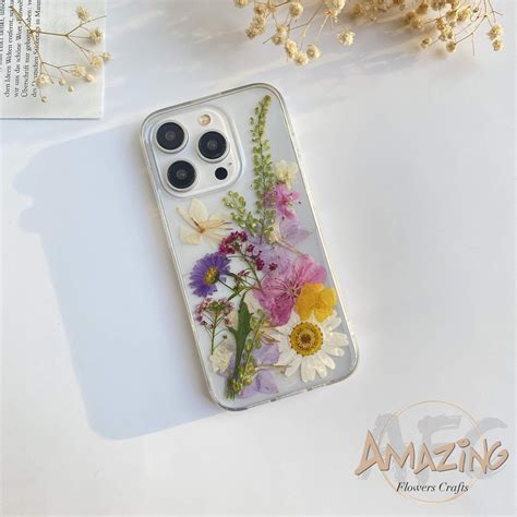 Colorful Dried Flower Phone Case for iPhone 17 16 15 14 13 Pro Max 16e ...