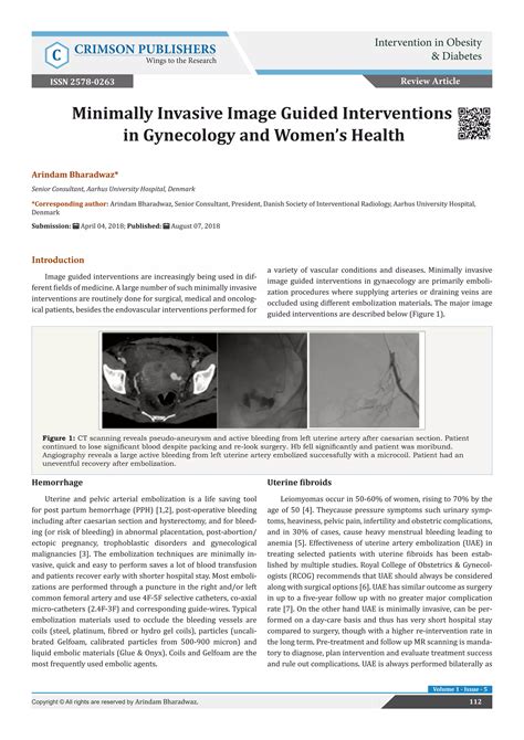 Minimally Invasive Image Guided Interventions in Gynecology and Women’s Health | PDF