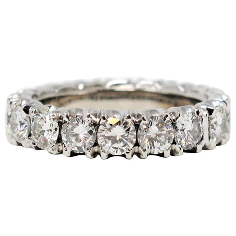 Platinum 4.25 Carat Square Princess Cut Diamond Eternity Band Ring For ...