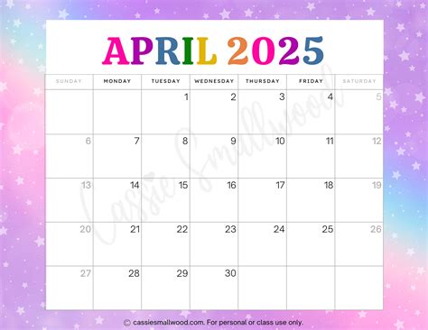 April 2025 Printable Calendars