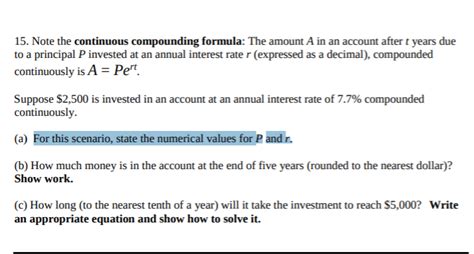 Image result for Compounded Continuously vs Annually Formula
