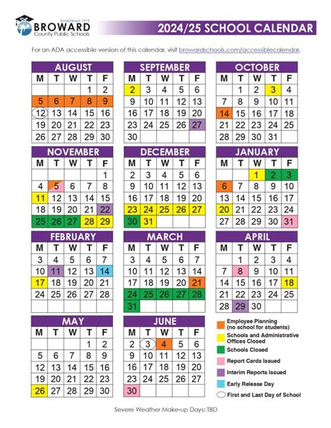 Broward County School Calendar 2024-2025 [Public Schools]