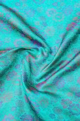 Handloom Banarasi Peonies Tanchoi Silk Fabric – Khinkhwab